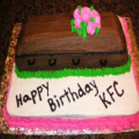 Coffin-shaped cake for Over-the-Hill or Halloween celebrations